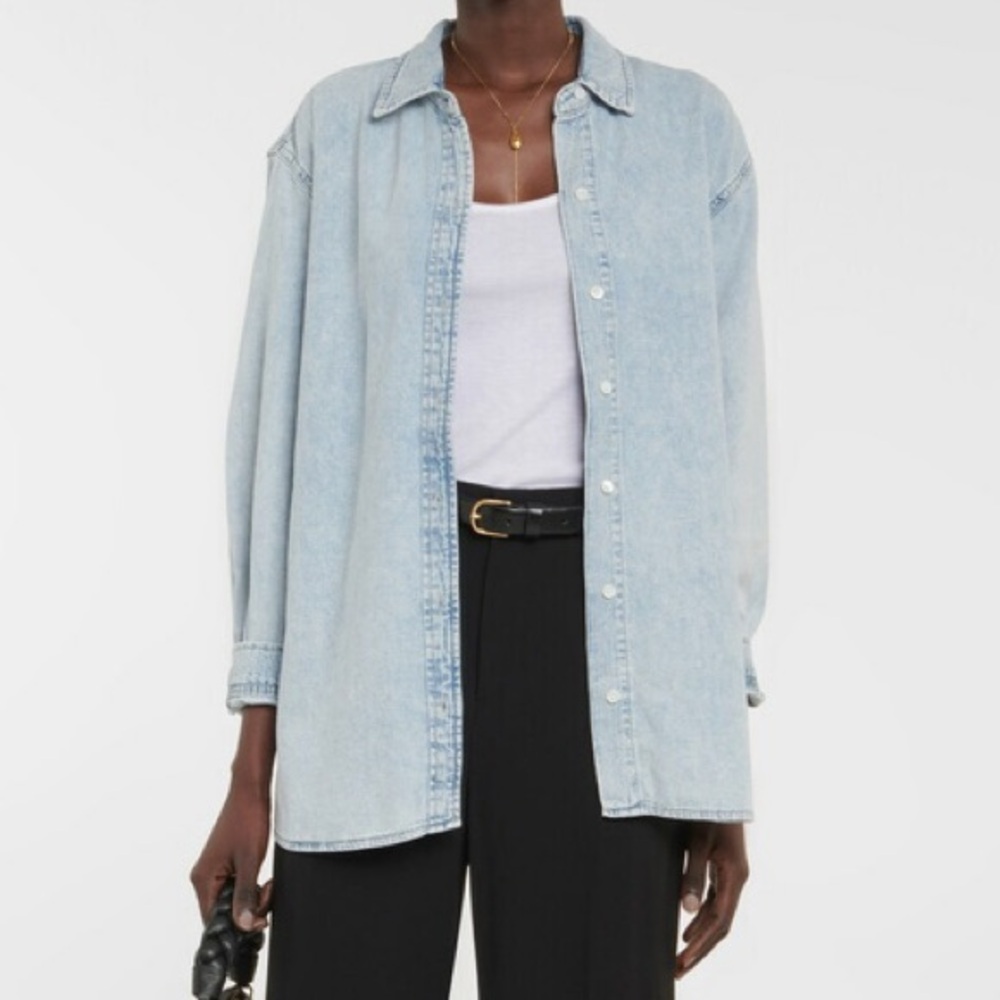 Frame Denim Beach Oversize Light Wash Buttondown